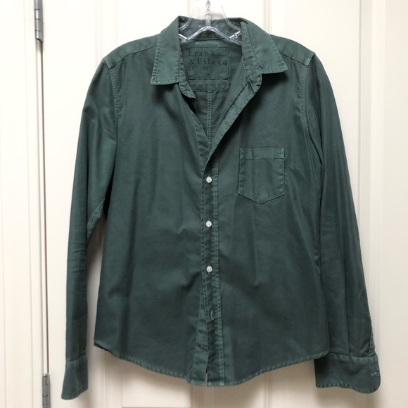 Frank & Eileen Tops - Frank & Eileen, green button down, size Small
